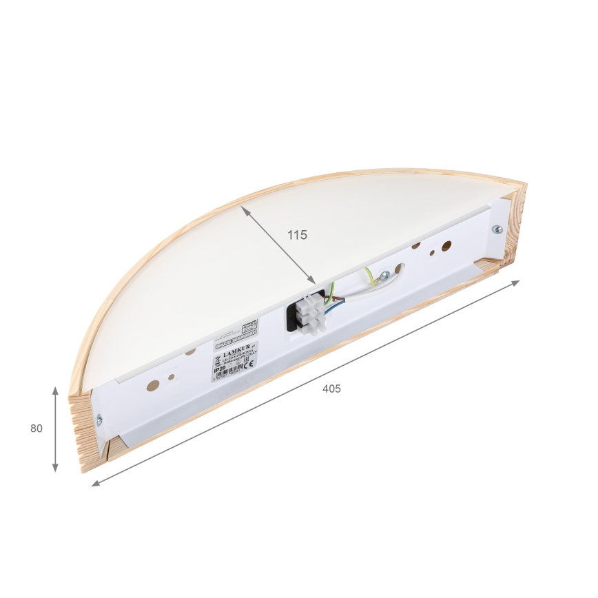 Aplica de perete NATURAL MODERN 1xE27/15W/230V din lemn de pin