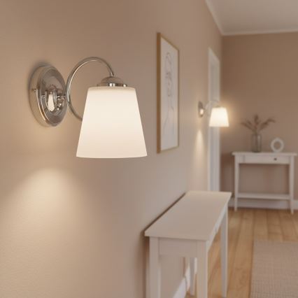 Aplică de perete PAFOS 1xE27/15W/230V, crom lucios