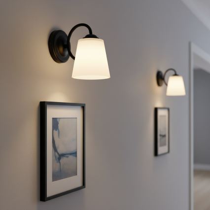 Aplica de perete PAFOS 1xE27/15W/230V, neagră