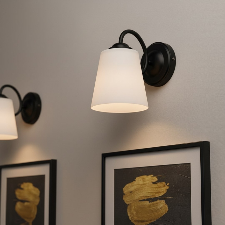 Aplica de perete PAFOS 1xE27/15W/230V, neagră