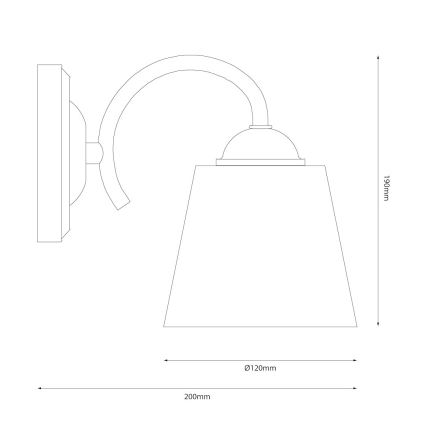 Aplica de perete PAFOS 1xE27/15W/230V, neagră