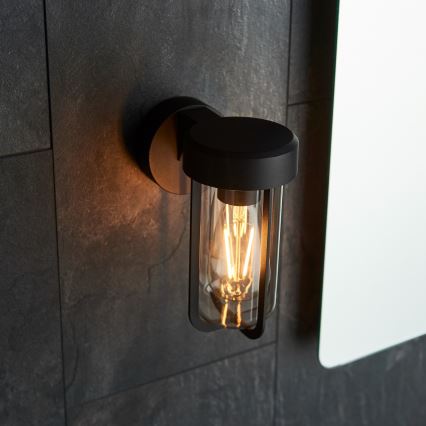 Aplica de perete pentru baie Endon 92859 - 1xE27/6W/230V IP44, neagră