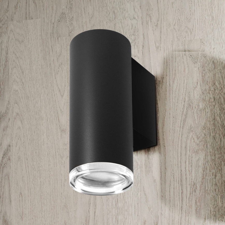Aplică de perete pentru baie LED RGBW dimabilă TURYN 1xGU10/4,8W/230V 3000K IP44 negru + telecomandă