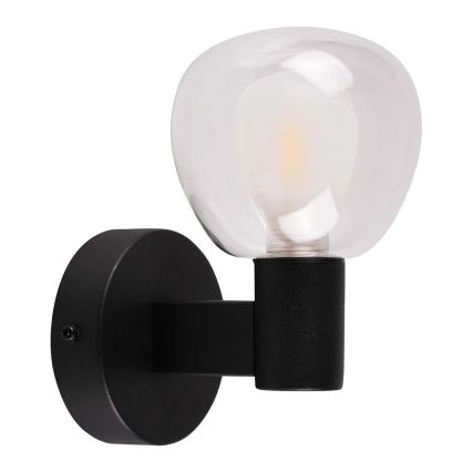 Aplica de perete pentru baie POLA, 1x G9, 5W, 230V, IP44, negru/transparent