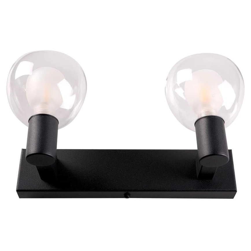 Aplica de perete pentru baie POLA 2xG9/5W/230V IP44 negru/sticlă transparentă