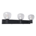 Aplica de perete pentru baie POLA, 3xG9/5W/230V, IP44, negru/transparent