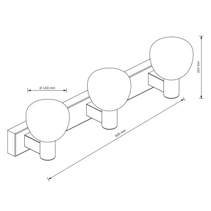Aplica de perete pentru baie POLA, 3xG9/5W/230V, IP44, negru/transparent