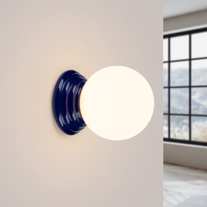 Aplica de perete pentru baie ZORI, 1xG9/8W/230V, IP44, albastră