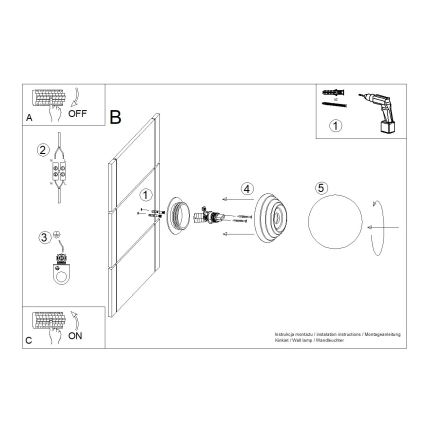 Aplica de perete pentru baie ZORI, 1xG9/8W/230V, IP44, albastră