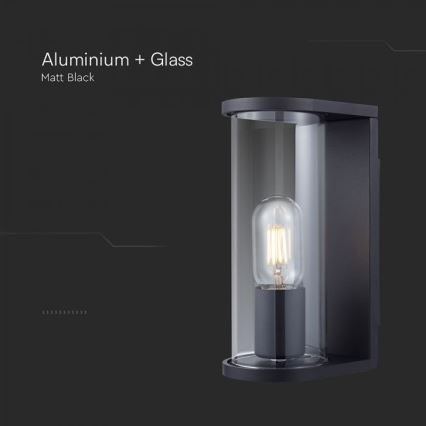 Aplica de perete pentru exterior 1xE27/60W/230V IP44 negru/sticlă fumurie