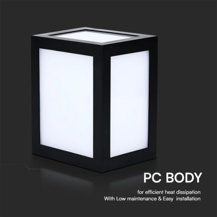 Aplică de perete pentru exterior cu LED/12W/230V 3000K IP65 neagră