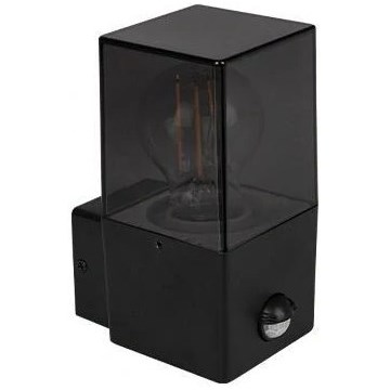 Aplica de perete pentru exterior cu senzor de mișcare și de amurg 1xE27/40W/230V IP44 negru/fumuriu