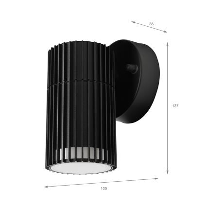 Aplică de perete pentru exterior cu spot LANTHEA 1xGU10/11W/230V IP44, neagră