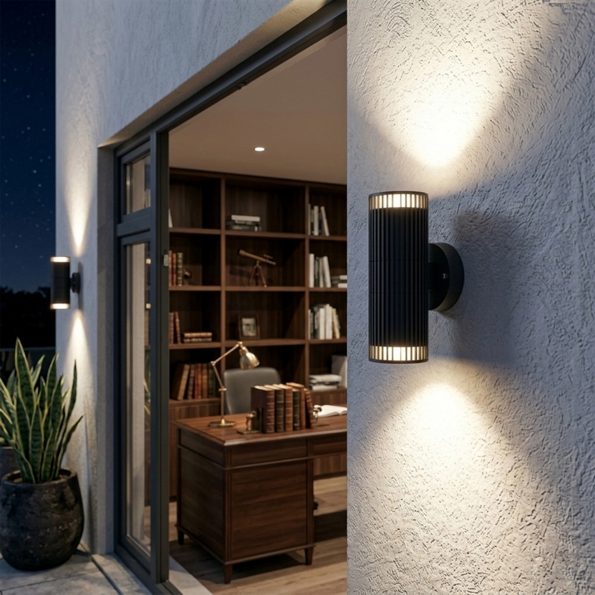 Aplică de perete pentru exterior LANTHEA, spot 2x GU10, 11W, 230V, IP44, negru