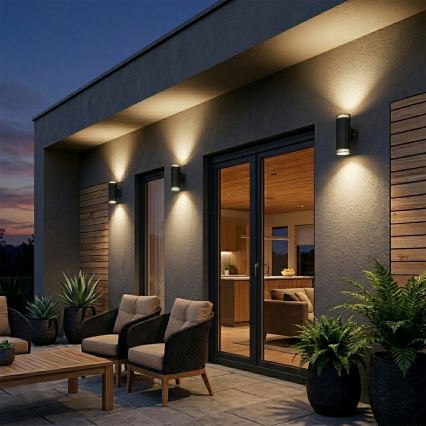Aplică de perete pentru exterior LANTHEA, spot 2x GU10, 11W, 230V, IP44, negru