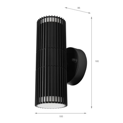 Aplică de perete pentru exterior LANTHEA, spot 2x GU10, 11W, 230V, IP44, negru