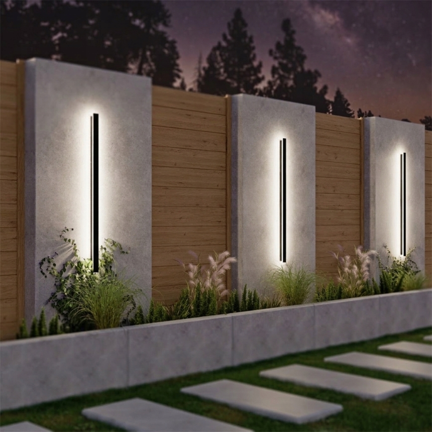 Aplică de perete pentru exterior LED/30W/230V 100 cm IP65 neagră
