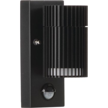Aplică de perete pentru exterior, tip spot, cu senzor de mișcare și crepuscular RADILO, 1x GU10/11W/230V, IP44, negru