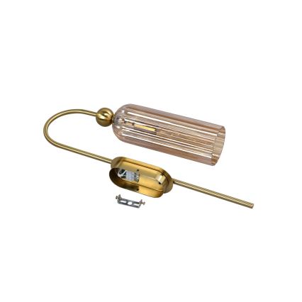 Aplica de perete PIEGA 1xE14/40W/230V alamă/bej fumuriu