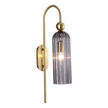 Aplica de perete PIEGA 1xE14/40W/230V alamă/negru fumuriu