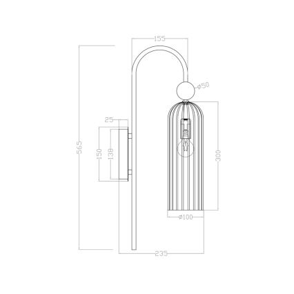 Aplica de perete PIEGA 1xE14/40W/230V alamă/negru fumuriu