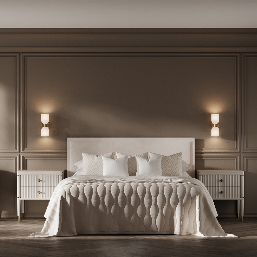 Aplică de perete PIEGA 2xE14/10W/230V alamă/albă