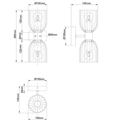 Aplică de perete PIEGA 2xE14/10W/230V alamă/albă