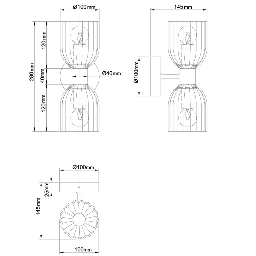 Aplică de perete PIEGA 2xE14/10W/230V alamă/albă