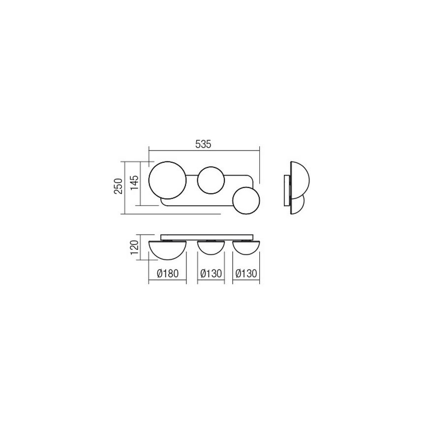 Aplica de perete Redo LUMIEN 01-2472, 3x G9, 10 W, 230 V, auriu/alb
