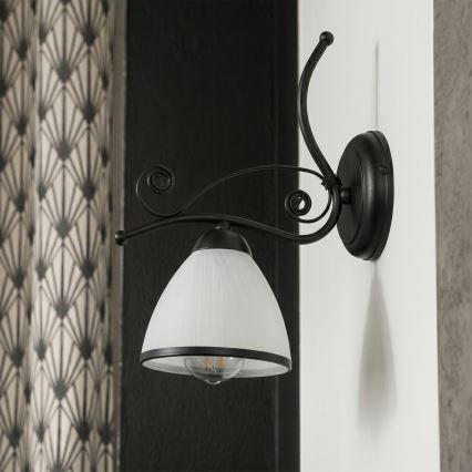 Aplica de perete RETRO 1x E27/60W/230V negru/alb