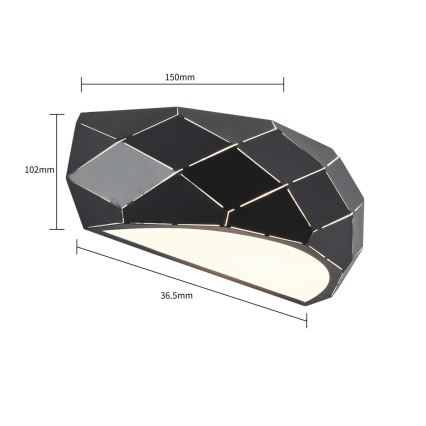 Aplică de perete REUS 1xE27/40W/230V neagră