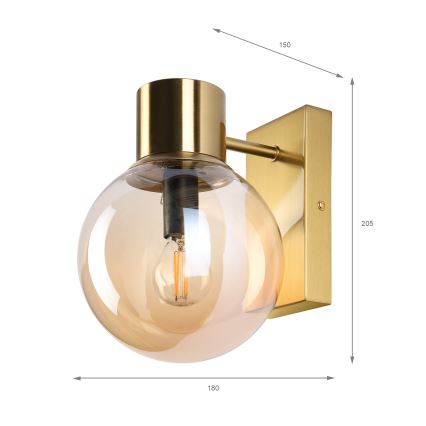 Aplică de perete SFERIO 1xE14/5W/230V alamă/bej fumuriu