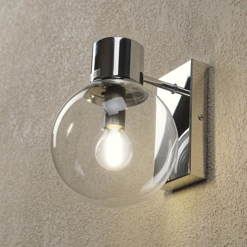 Aplica de perete SFERIO 1xE14/5W/230V crom lucios/sticlă transparentă