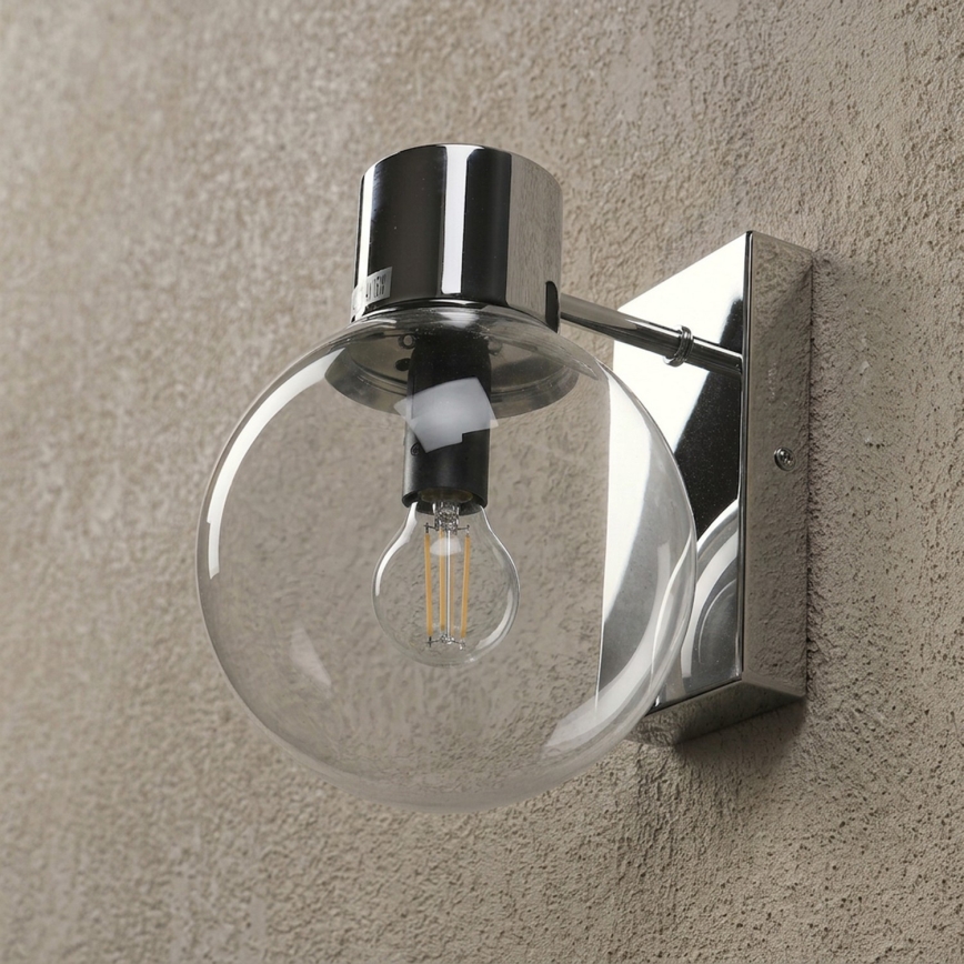 Aplica de perete SFERIO 1xE14/5W/230V crom lucios/sticlă transparentă