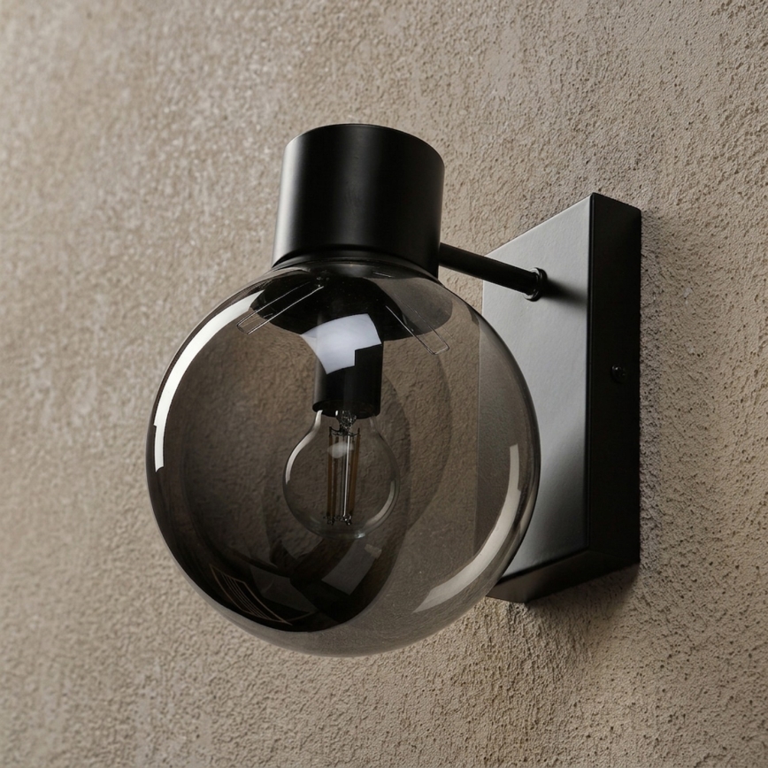 Aplică de perete SFERIO 1xE14/5W/230V negru / negru fumuriu