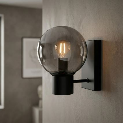 Aplică de perete SFERIO 1xE14/5W/230V negru / negru fumuriu