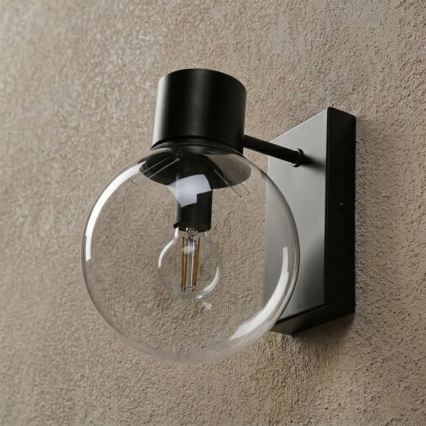 Aplica de perete SFERIO, 1xE14/5W/230V, negru/transparent