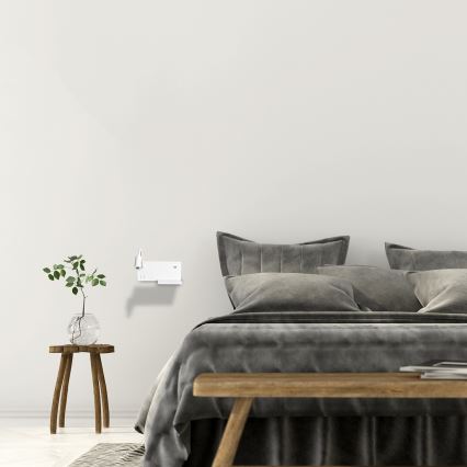 Aplica de perete SHELF, LED/4W+LED/5W+LED/2W/230V, cu port USB, alb