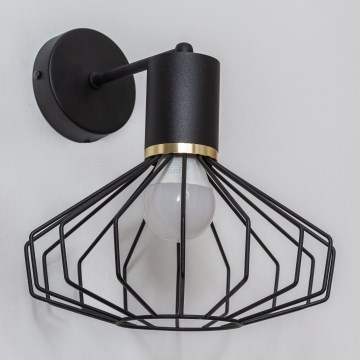 Aplica de perete SOLANO 1xE27/15W/230V negru/auriu