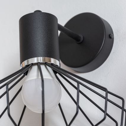 Aplica de perete SOLANO 1xE27/15W/230V negru/crom lucios