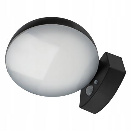 Aplică solară de perete LED reglabilă cu senzor, LED/3W/3,7V 1800 mAh IP54, negru