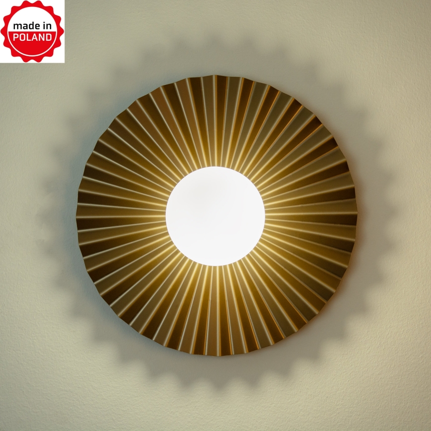 Aplica de perete SUNPLISS 1xG9/10W/230V Ø 35 cm auriu/crem