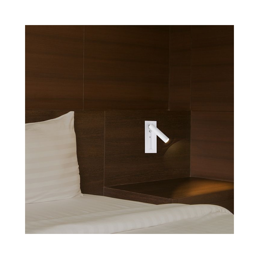 Aplica de perete tip spot LED, 2W, 230V, 3000K, alb