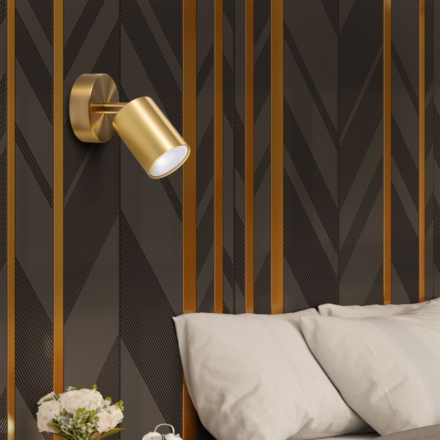 Aplică de perete tip spot LED RGBW reglabilă GOLDI 1xGU10/4,8W/230V 3000K auriu + telecomandă