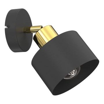 Aplica de perete tip spot PARKLA 1xE27/15W/230V negru/auriu