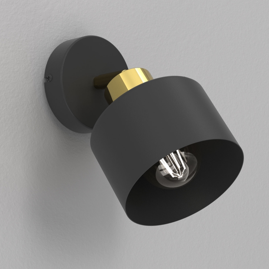 Aplica de perete tip spot PARKLA 1xE27/15W/230V negru/auriu