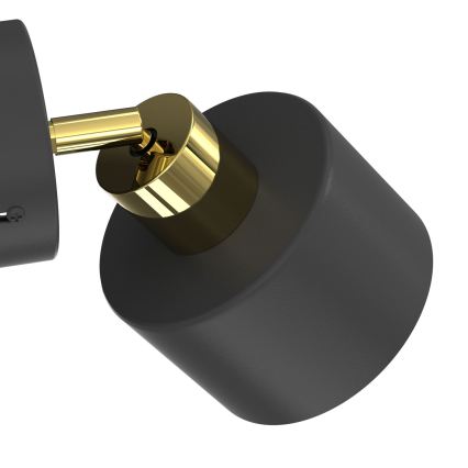 Aplica de perete tip spot PARKLA 1xE27/15W/230V negru/auriu