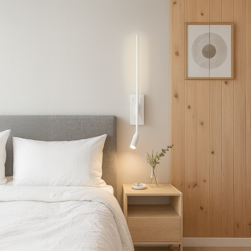 Aplică de perete TORCH LED 6W/230V + LED 3W, alb