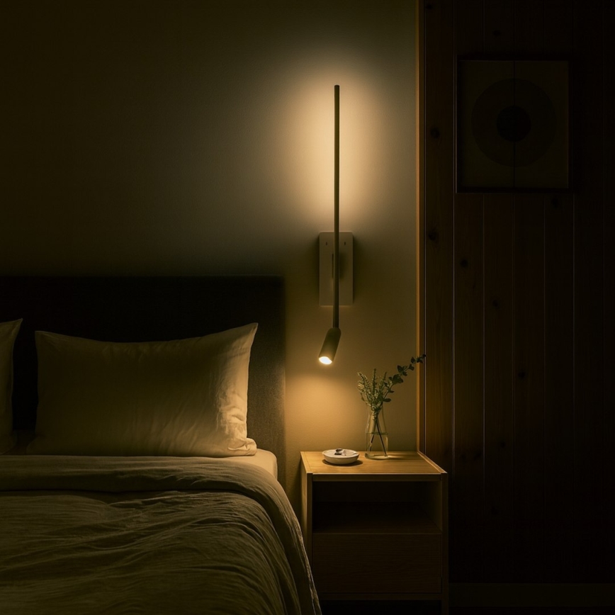 Aplică de perete TORCH LED 6W/230V + LED 3W, alb