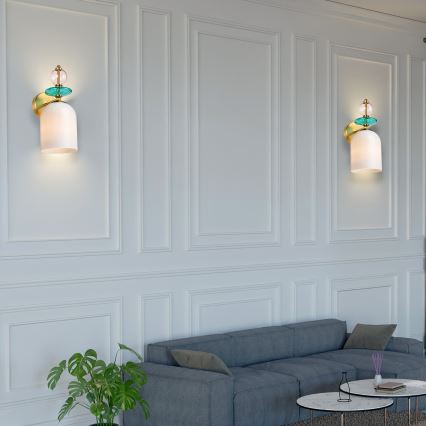 Aplică de perete TROPEA 1xE27/15W/230V auriu/roz prăfuit/albastru/alb